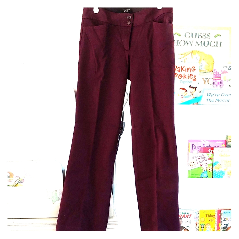 Loft Maroon Marisa Bootcut Trousers